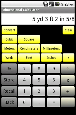 Dimensional Calculator screenshot