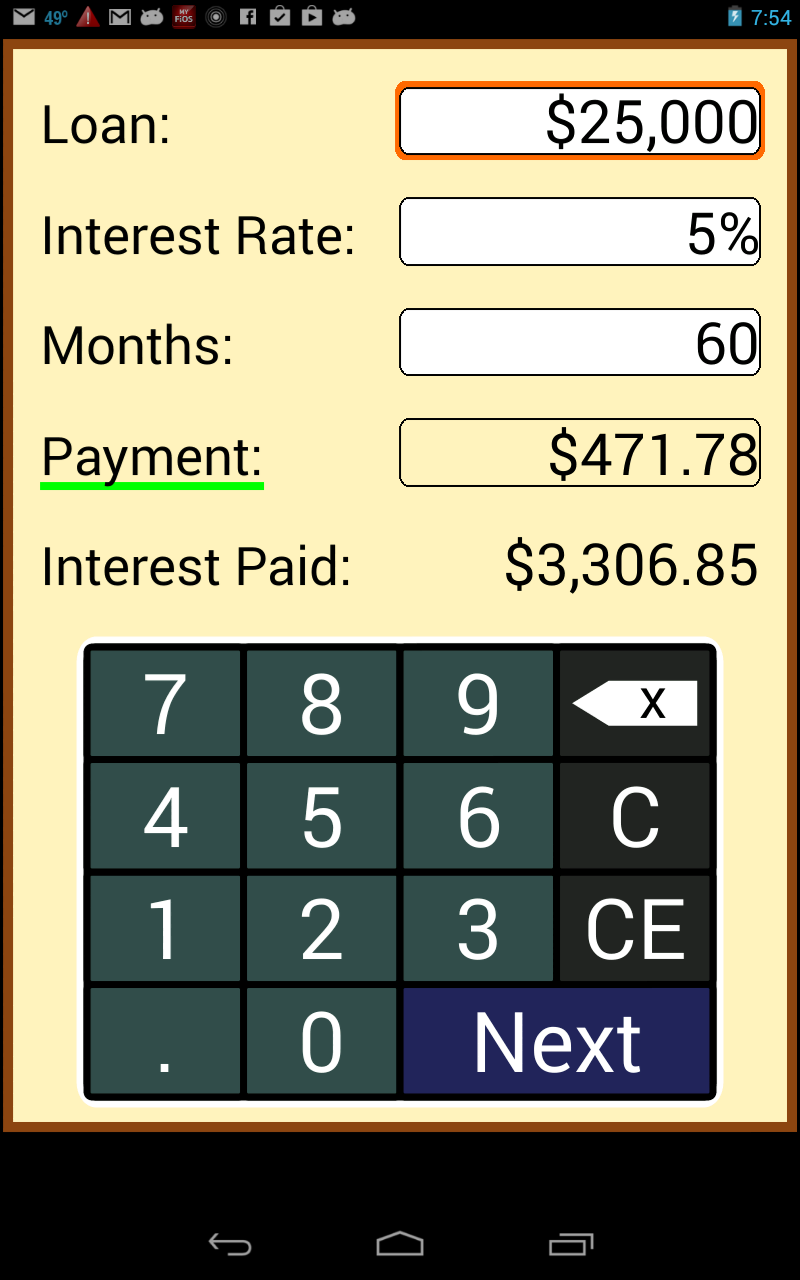 Loan Calculator screenshot